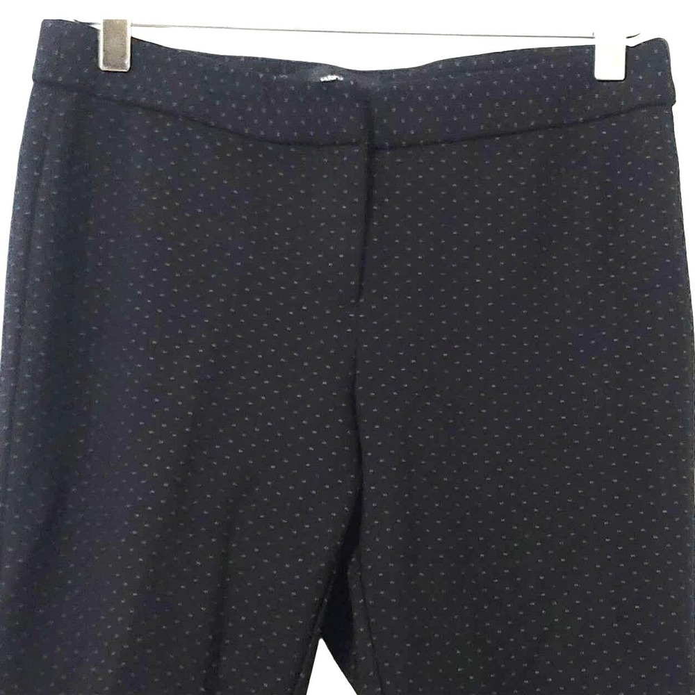 Amanda‎ & Chelsea Ankle Pants Size 6 Black White Slim Stretch Dots Flat Front
